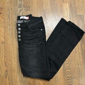 CAbi Black Button Fly Straight Leg Jeans Size 4